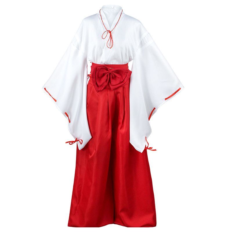 [MikanHiro Store] Cosplay Kikyo Miko Costume Inuyasha Anime Penyihir Jepang Kimono