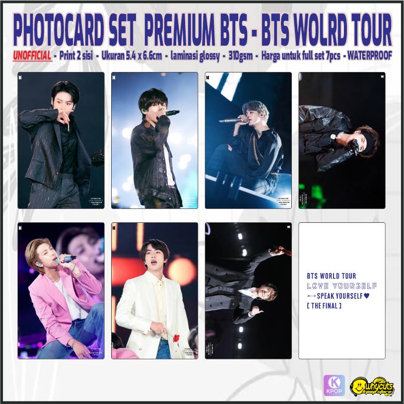 Photocard Set Unofficial Premium BTS us ourself &amp; bts we dan World Tour 2022