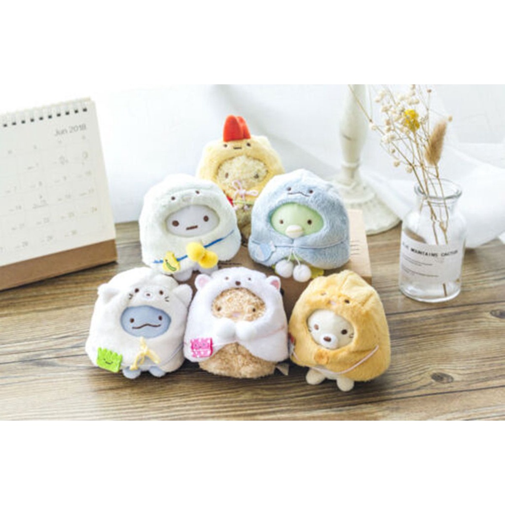 【Ready Stocsk！！】Cute Sumikko Gurashi Plush Toy Keychain Soft Pendant Stuffed Cloak Doll Gift