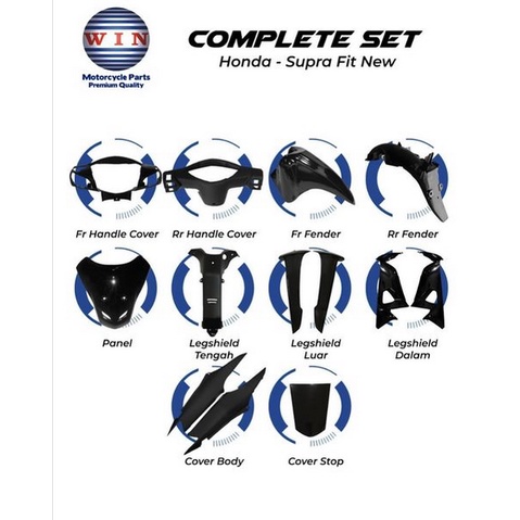 FULL SET BODY SUPRA FIT NEW HITAM CAKRAM / COMPLETE SET BODY SUPRA FIT NEW HITAM