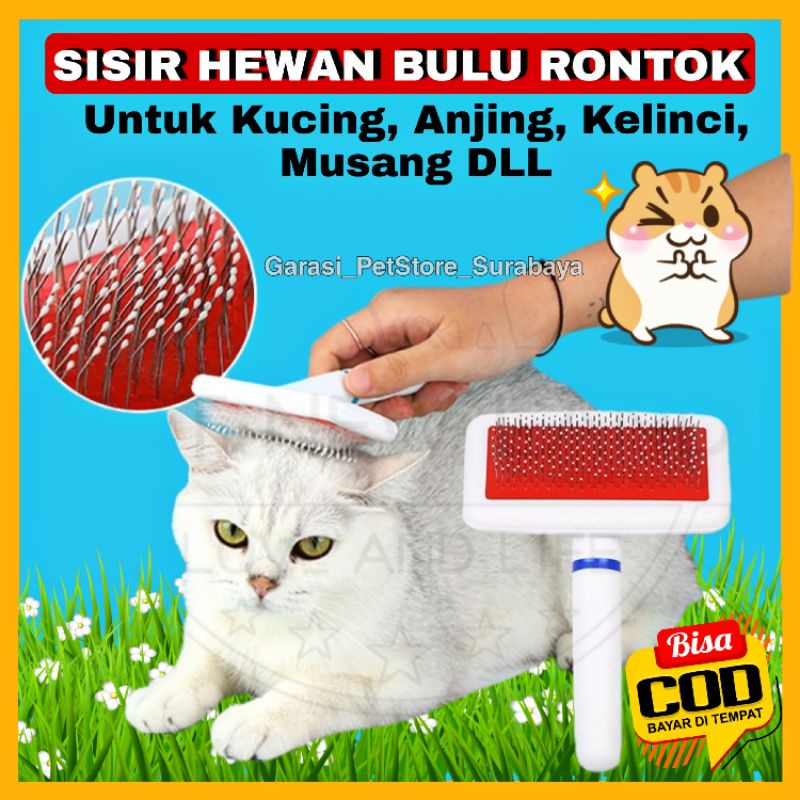 GPSS- Sisir Kucing Bulu Rontok Sisir Grooming Sisir Anjing Kucing Kelinci Musang Sisir Sikat Mandi Kucing Sisir Kelinci Sisir Anti Kutu Sisir Kucing Anti Kutu Sisir Anjing Anti Kutu Sisir Hewan