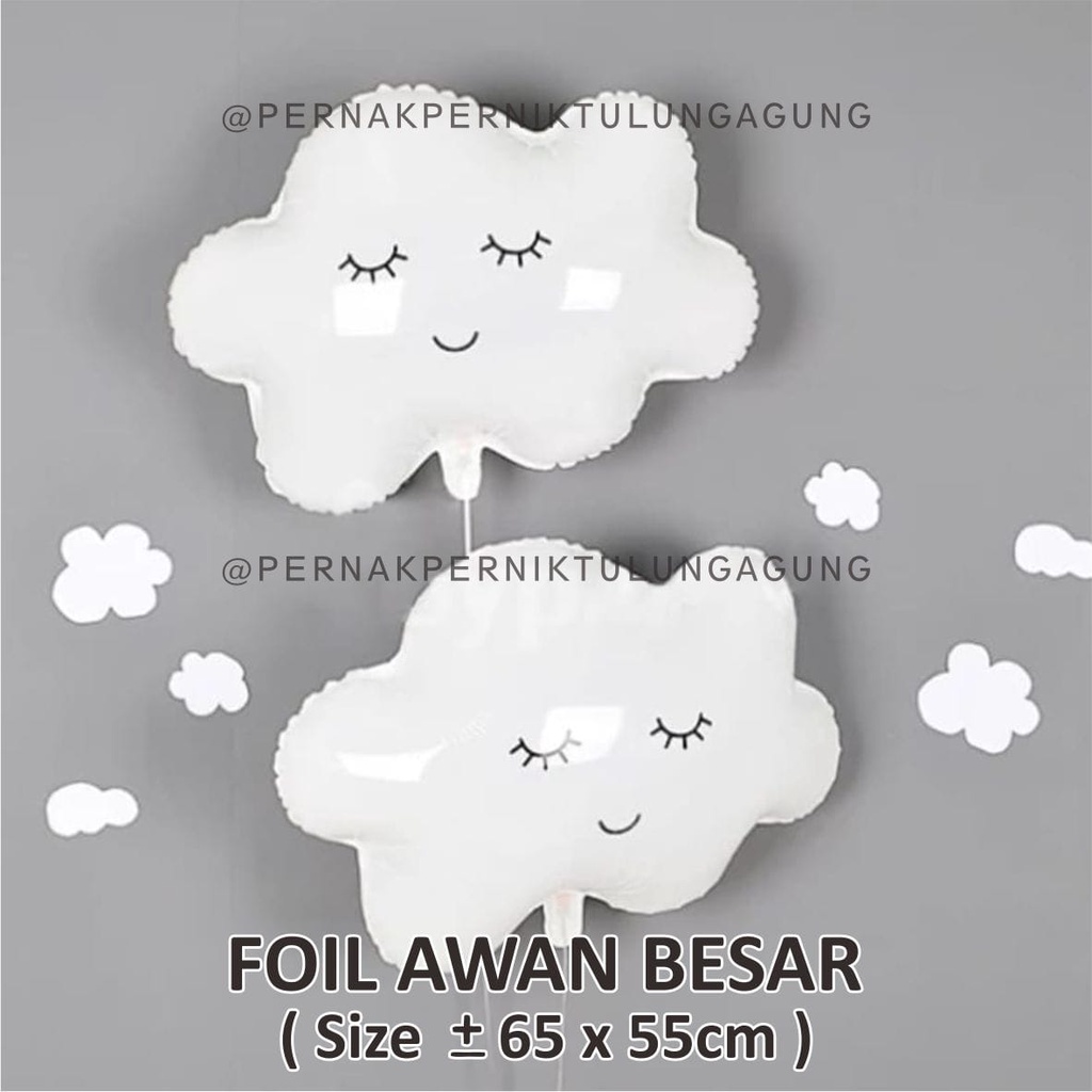 Balon Foil/Balon Gas Tema Nature Alam Besar - Bunga krisan, Awan, Rainbow/pelangi