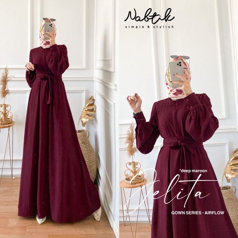 Gamis Muslimah Terbaru Jelita Dress Crinkle Airflow