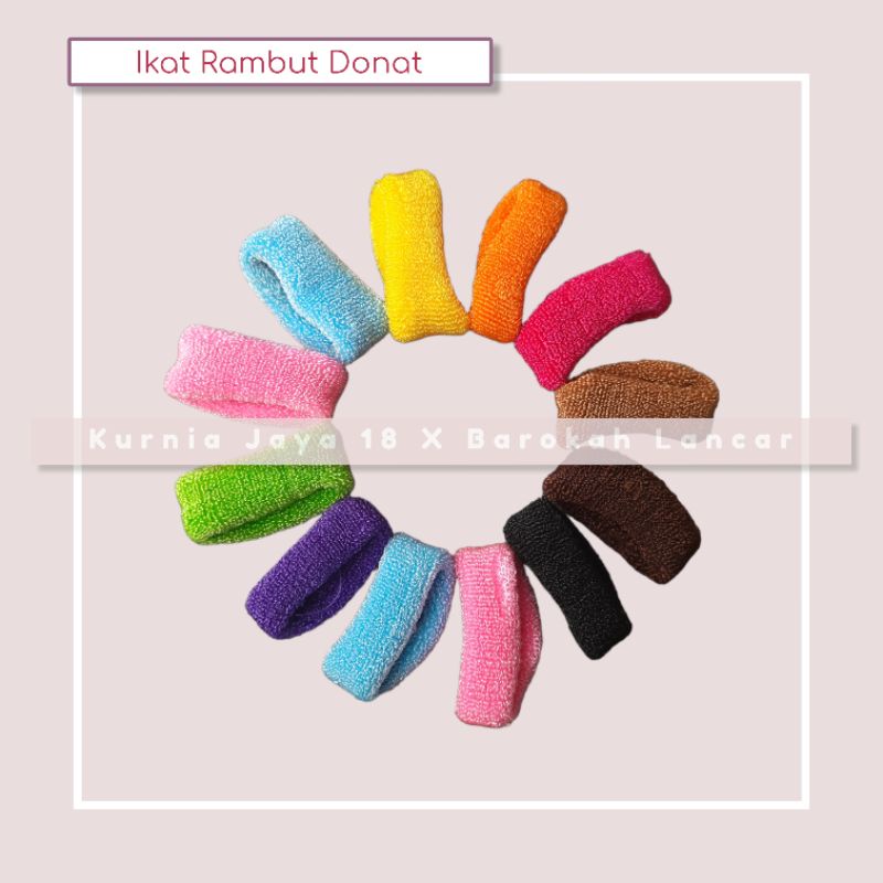 IKAT RAMBUT DONAT TALI KAPAS KARET IKAT RAMBUT POLOS KOREA / KARET JEPANG SIMPLE ELEGAN / KUNCIR RAMBUT