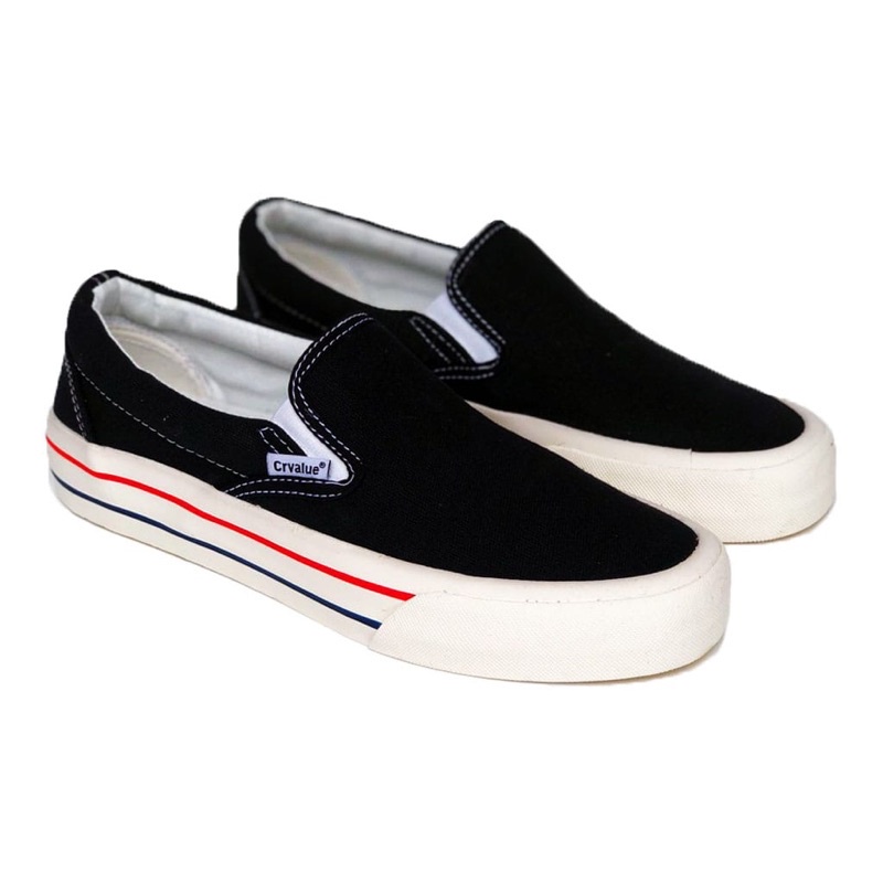 Sepatu Slip On CorvalueFootwear Doncaster Bw Redblue