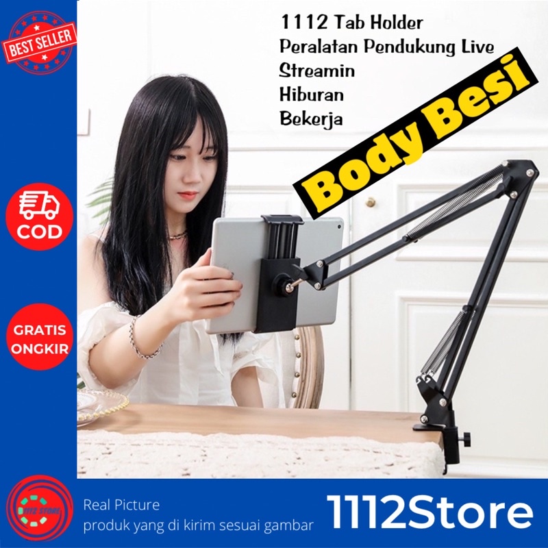 Jual Store Holder Standing Tab Atau Tablet Dan Hp Full Besi Peralatan Pendukung Live