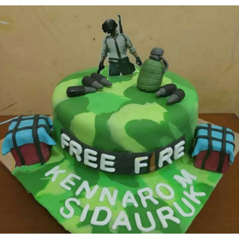 

Free Fire Kue Ulang Tahun Tart Cake karakter full fondant