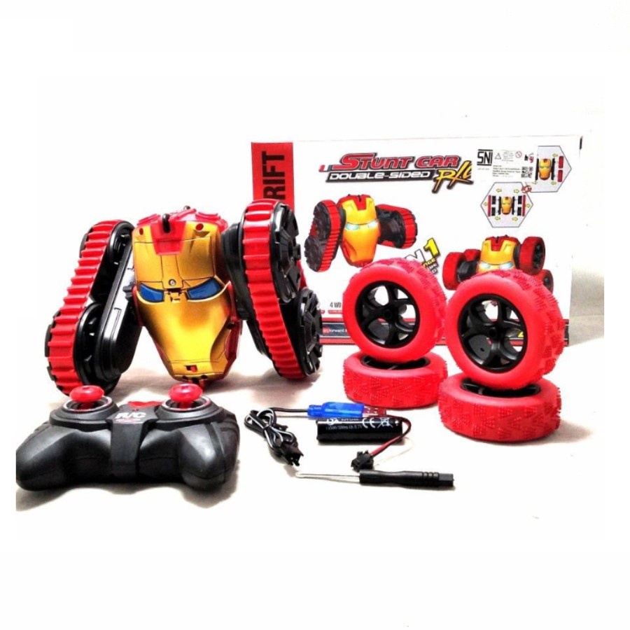 Mainan Anak RC STUNT CAR IRON MAN Remote Control Double Sided Stunt