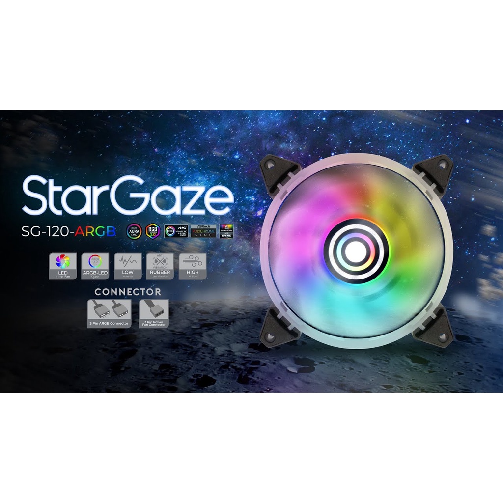 Fan ARGB Star Gaze SG-120 Vurrion 120CM Fan Casing Case RGB 1500rpm Silent