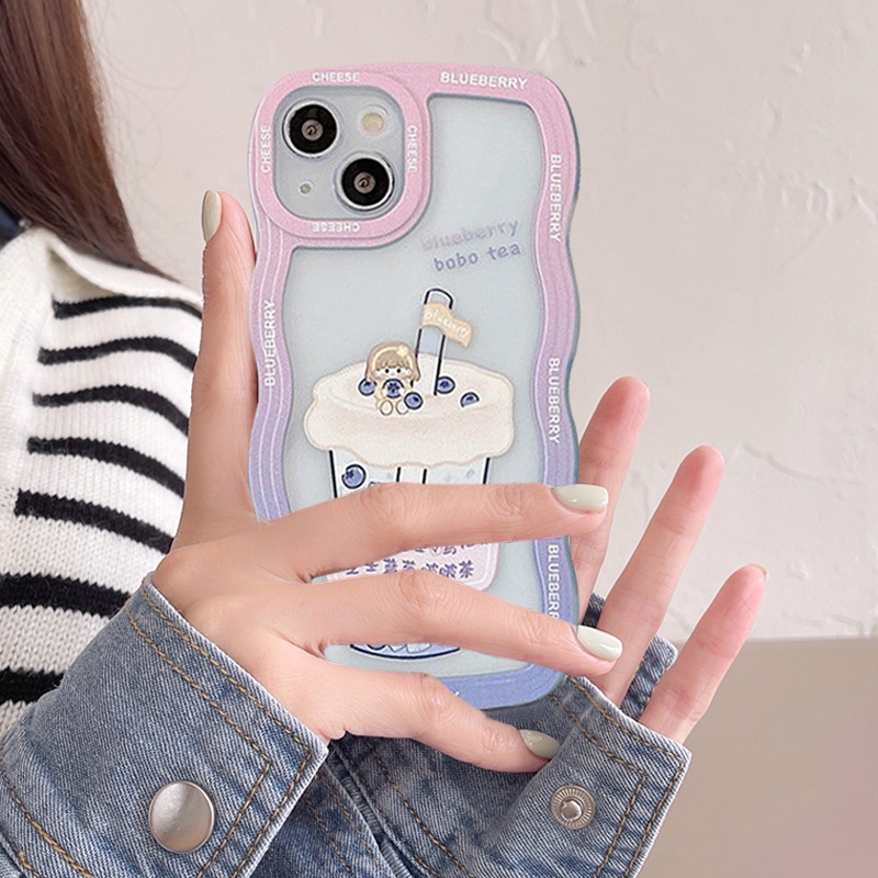 Soft Case Bahan TPU Motif Milk Tea Sparkling Water Untuk IPhone 14 6 6s 7 8 Plus 14 11 12 13 Pro MAX X XS MAX XR SE 2020