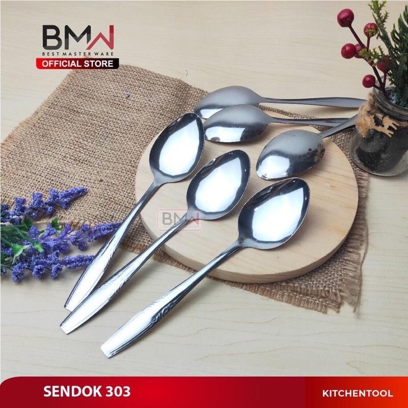 Sendok Makan Korea Tebal Stainless / Alat Makan Sendok Motif Lusinan