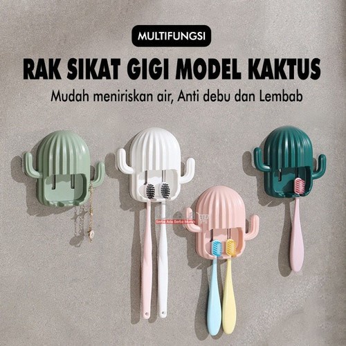 LT- RAK TEMPEL KAKTUS - RAK SIKAT GIGI MODEL KAKTUS CACTUS SERBAGUNA MURAH