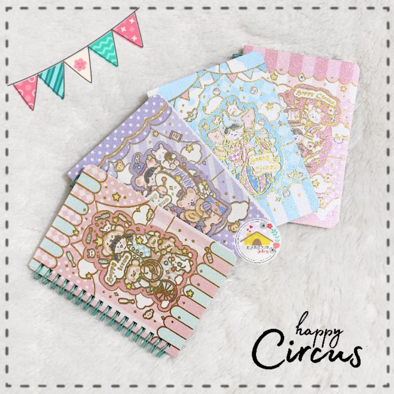 

Notebooks A6 - Spiral Hard Cover Glitter Happy CIRCUS