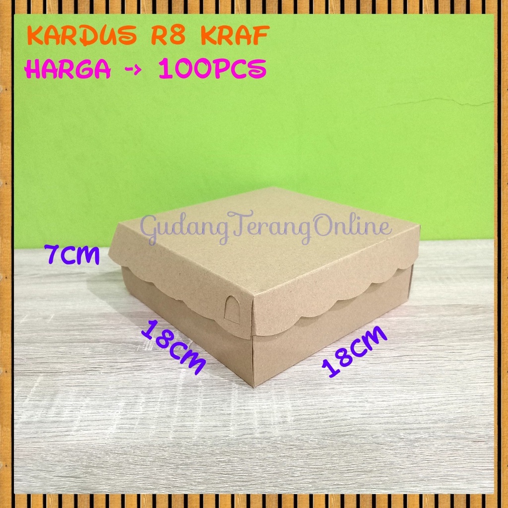 

Kardus coklat 18x18 kraf 350gsm kardus jajan kue kardus nasi coklat