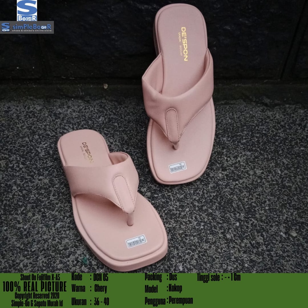 sandal jepit wanita spon empuk kekinian size 36-40