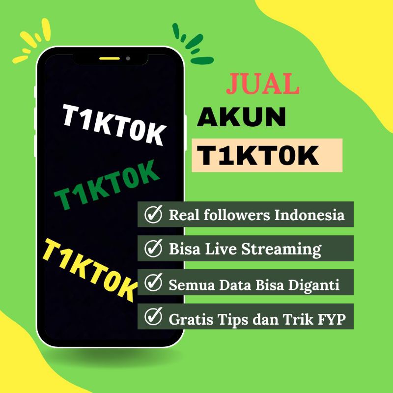 PROMO MURAH AKUN TIKTOK REAL FOLLOWERS REAL INDONESIA | BISA LIVE STREAMING