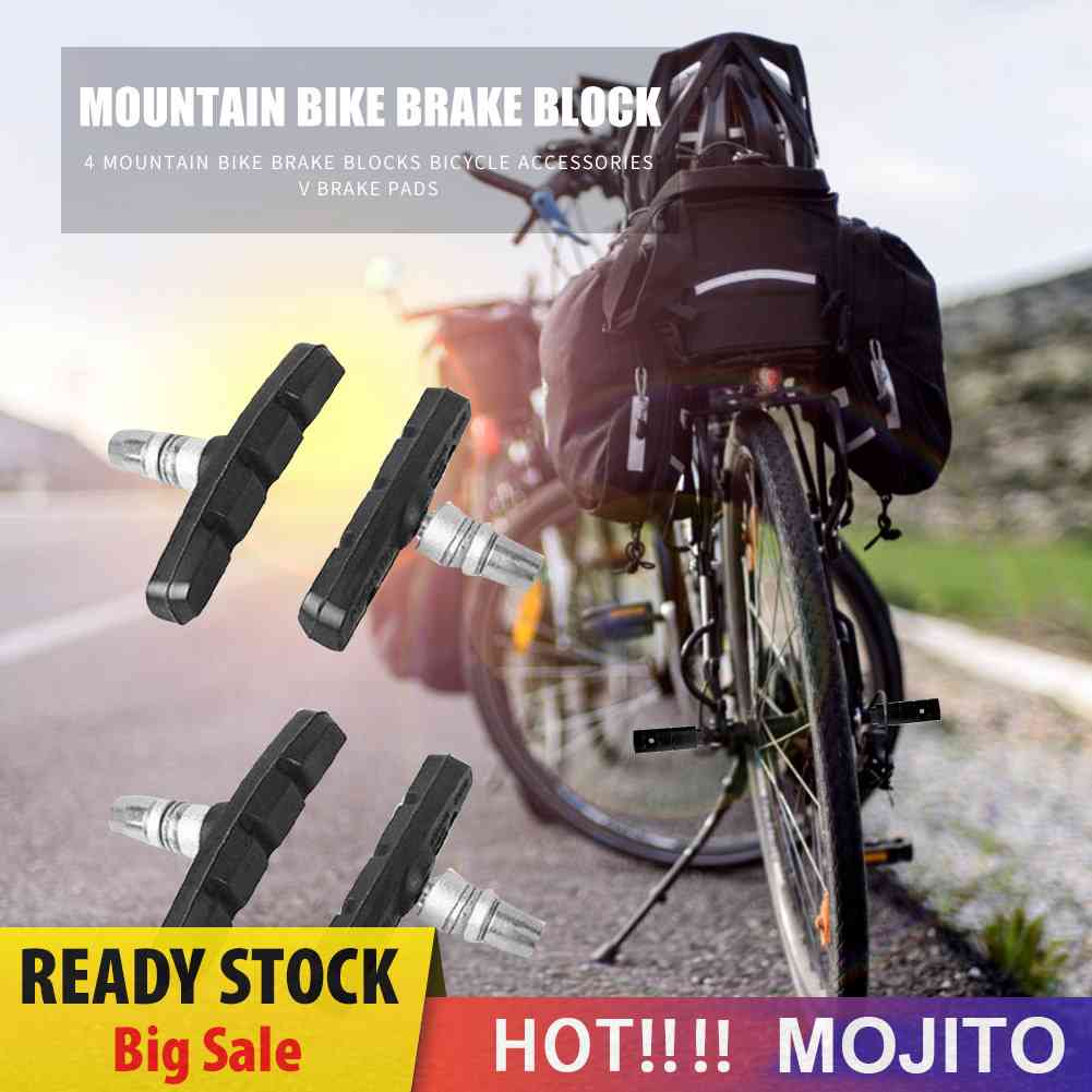 4pcs Kampas Rem V-brake Sepeda Gunung MTB Bahan Karet Tahan Lama