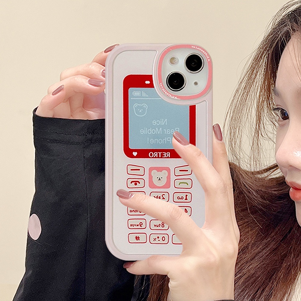 Kartun Lucu Beruang Nokia Telepon Tombol Case Realme C53 C55 10 Pro Plus C31 C35 C21Y C25Y C12 8i 9i C15 C116i C25s C25 C17 C20 5 8 C20A C3 6s 8pro C21 7i 6 5i 5s Silikon Lembut Sarung