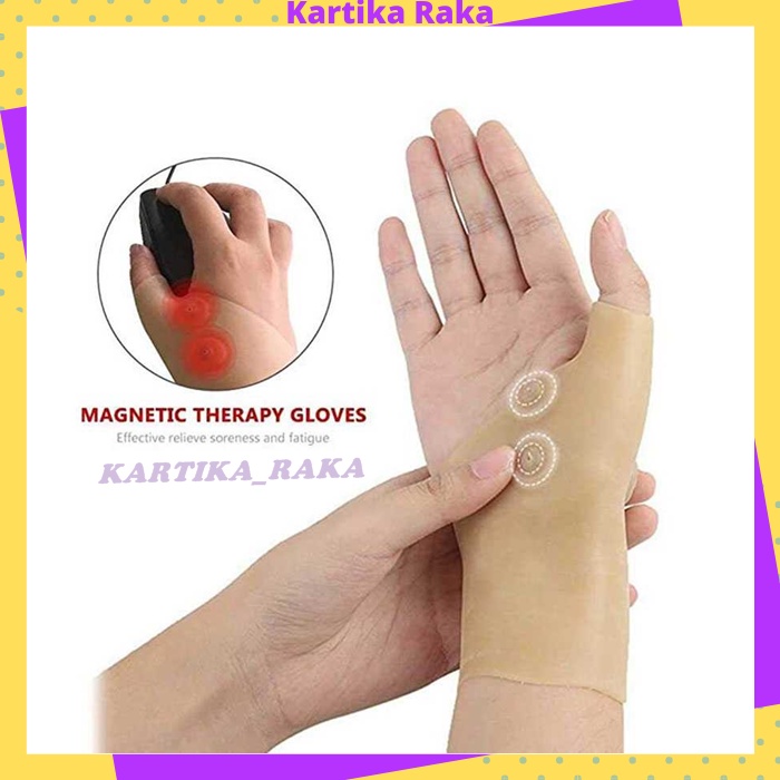 KR Sarung Tangan Silikon Alat Terapi Jari Tangan Sendi Magnetik Tenosynovitis Pain Relief