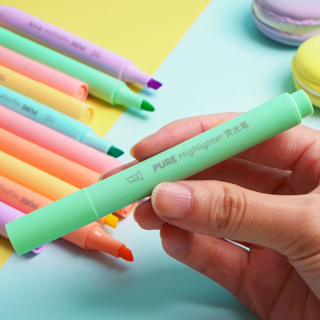 6pcs / set Pensil marker Warna Macaron fluorescent Untuk Sekolah / Kantor