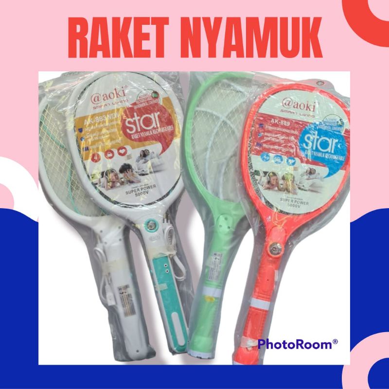 RAKET NYAMUK /RAKET NYAMUK COLOKAN/RAKET NYAMUK +SENTER cas Aoki