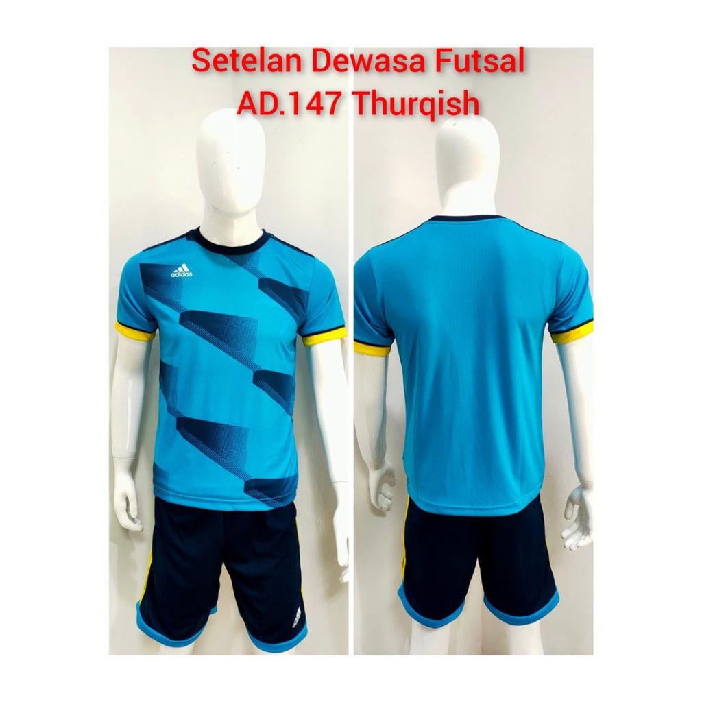 jersey futsal pria kaos sepak bola baju celana setelan wanita dewasa t-shirt outfit seragam jarsey kostum olahraga pakaian custom print apparel sport jersy soccer casual jersi suit AD157 turqis