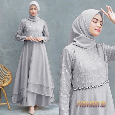 Baju Gamis Kondangan Wanita Terbaru Dress Muslim Muslimah Undangan Pesta Pernikahan Cewek Elegan Cew