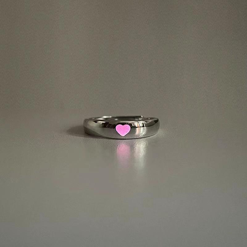 Cincin Model Terbuka Bahan Sterling Silver 925 Desain Hati Gaya Korea Adjustable Untuk Wanita