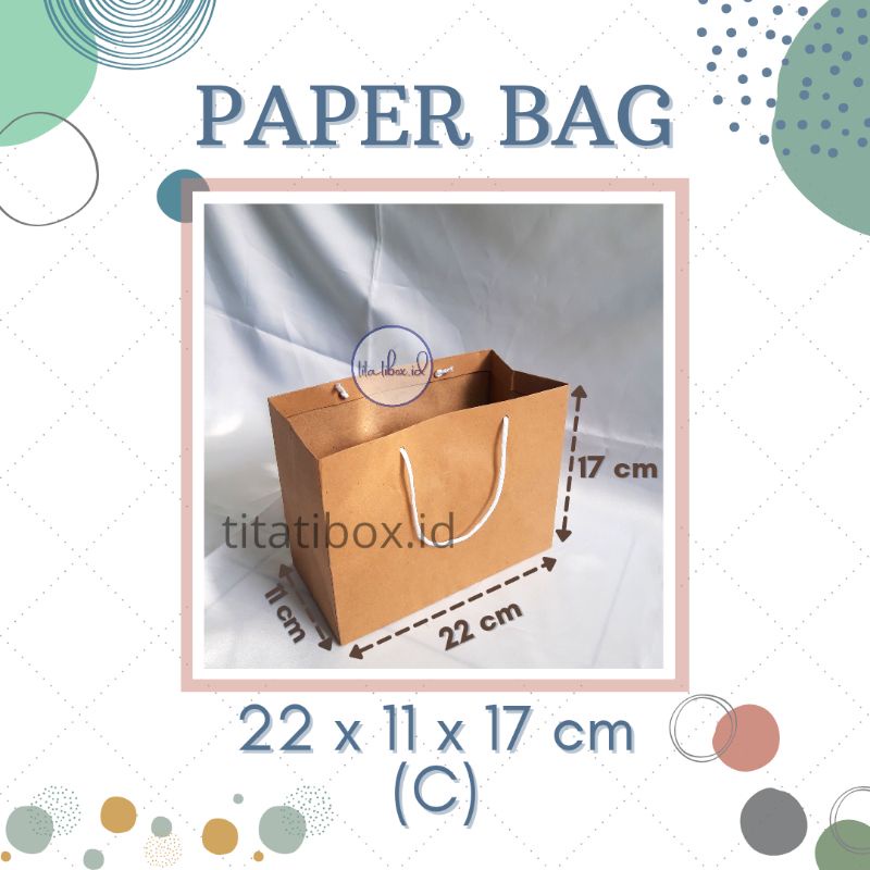 

Paper Bag Coklat Polos / 22x11x17 cm / paperbag landscape / Tebal 200 gsm