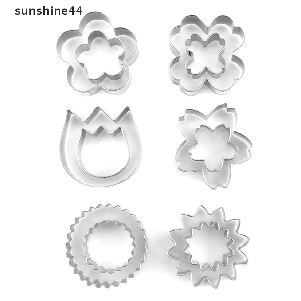 Sunshine 12Pcs / Set Cetakan Kue / Fondant Bentuk Bunga Calyx