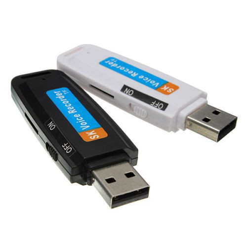 Usb Voice Recorder with Memory Card Slot - Hitam dan Putih