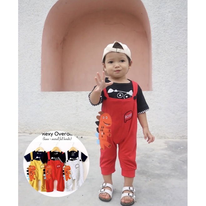 REXY / COOPER OVERALL / tom jerry hem Baju Setelan Kemeja Celana Pergi Jalan Fashion Anak Bayi Cowok Laki Murah Import Impor