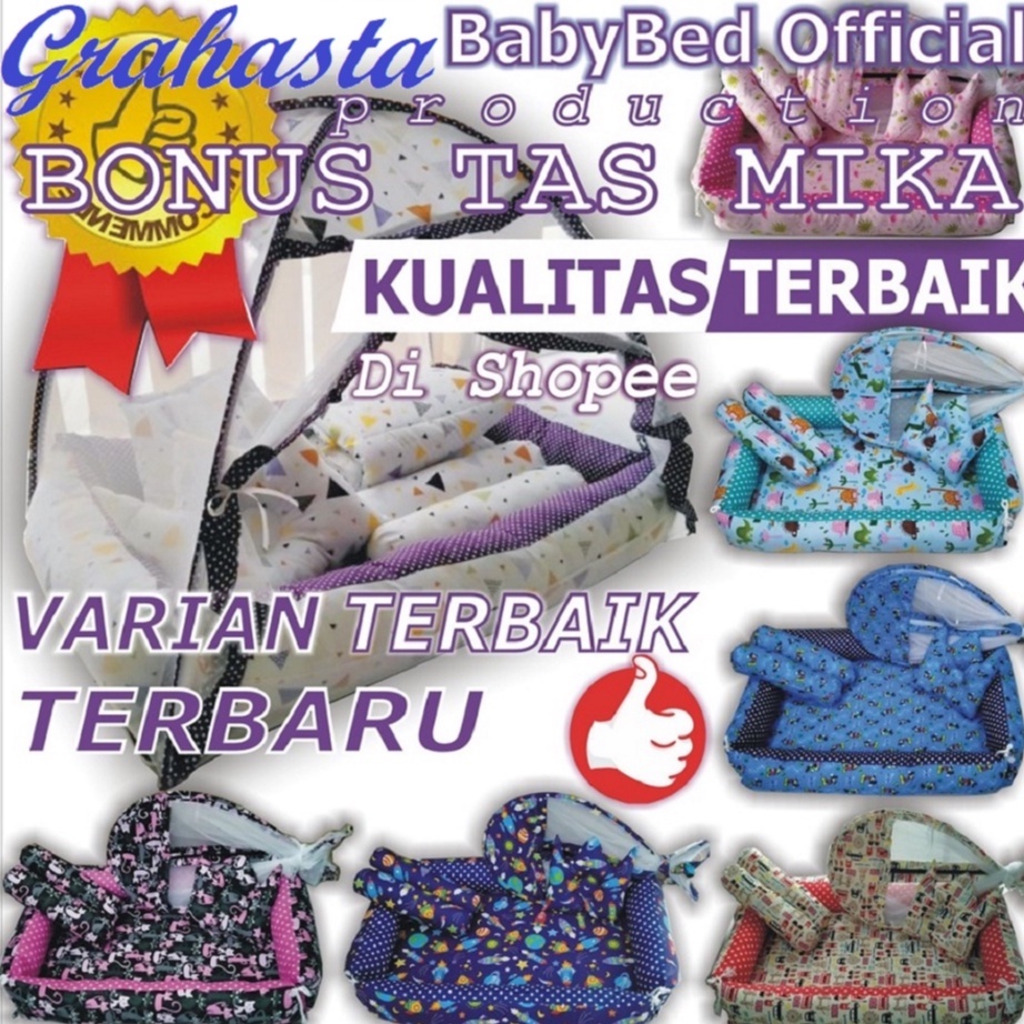 BEST-SELLER Kasur Bayi Kelambu dan-Bedcover Motif Archery x Polkadot-navy CBNK 029 PLUS NON FURING