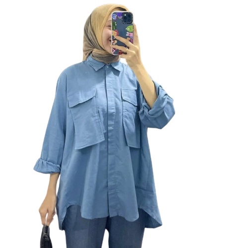 ZASKIYA - PITA TOP / KEMEJA ATASAN PUTRI BLOUSE / BAJU WANITA KANCING KERAH BUSUI FRIENDLY