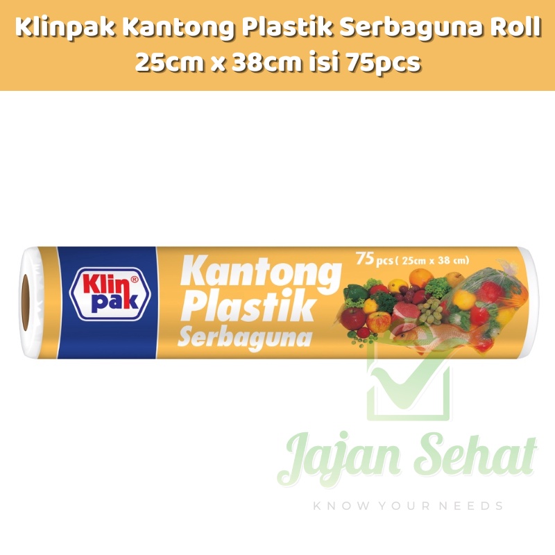 Klinpak Kantong Plastik Serbaguna Roll 25cm x 38cm isi 75pcs