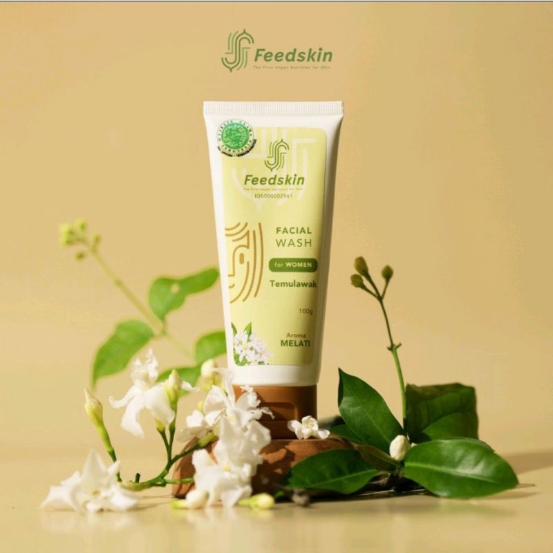 FEED SKIN Facial Wash Temulawak Aroma Melati (Jasmine) untuk Wanita Perempuan Sabun Cuci Muka 100% B