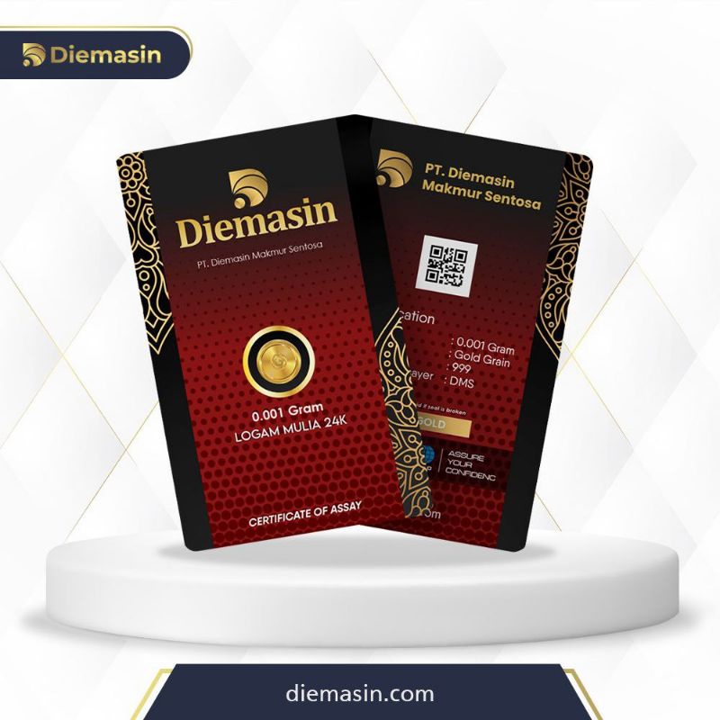 Diemasin logam mulia24K 0.001gram investasi gift dan souvenir