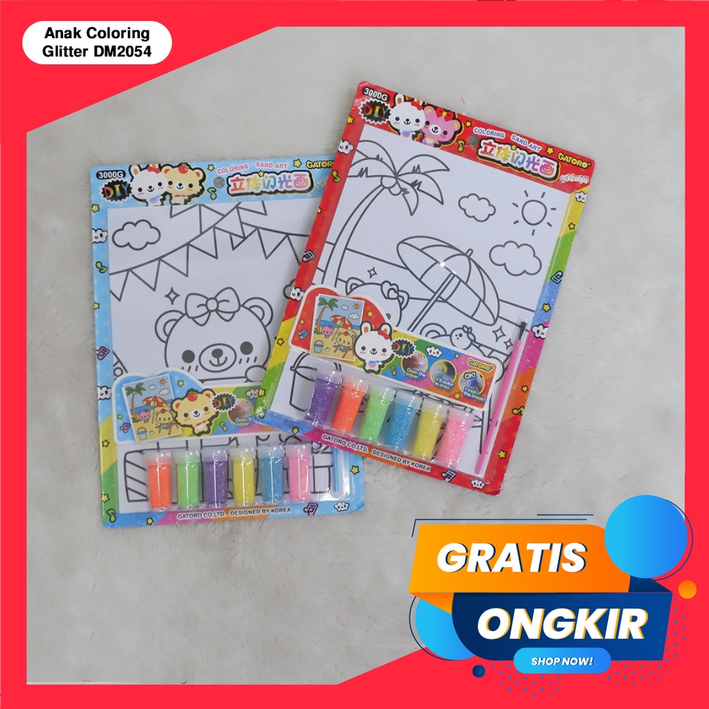 365 Mainan Anak Coloring Glitter #40622 Type DM bulat Mainan Edukasi Anak Mewarnai Glitter Coloring Book / Coloring Glitter