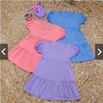 DRESS EIKO BABYDOLL ANAK / DASTER ANAK YUKI/ DRESS ANAK BABYDOLL POLOS 1-6 TAHUN