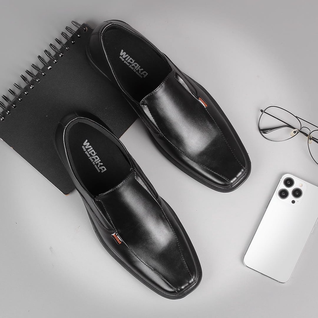 WIPAKA - Sepatu Pantofel Pria Sepatu Formal Pria Wipaka Original JB Kulit PU hitam