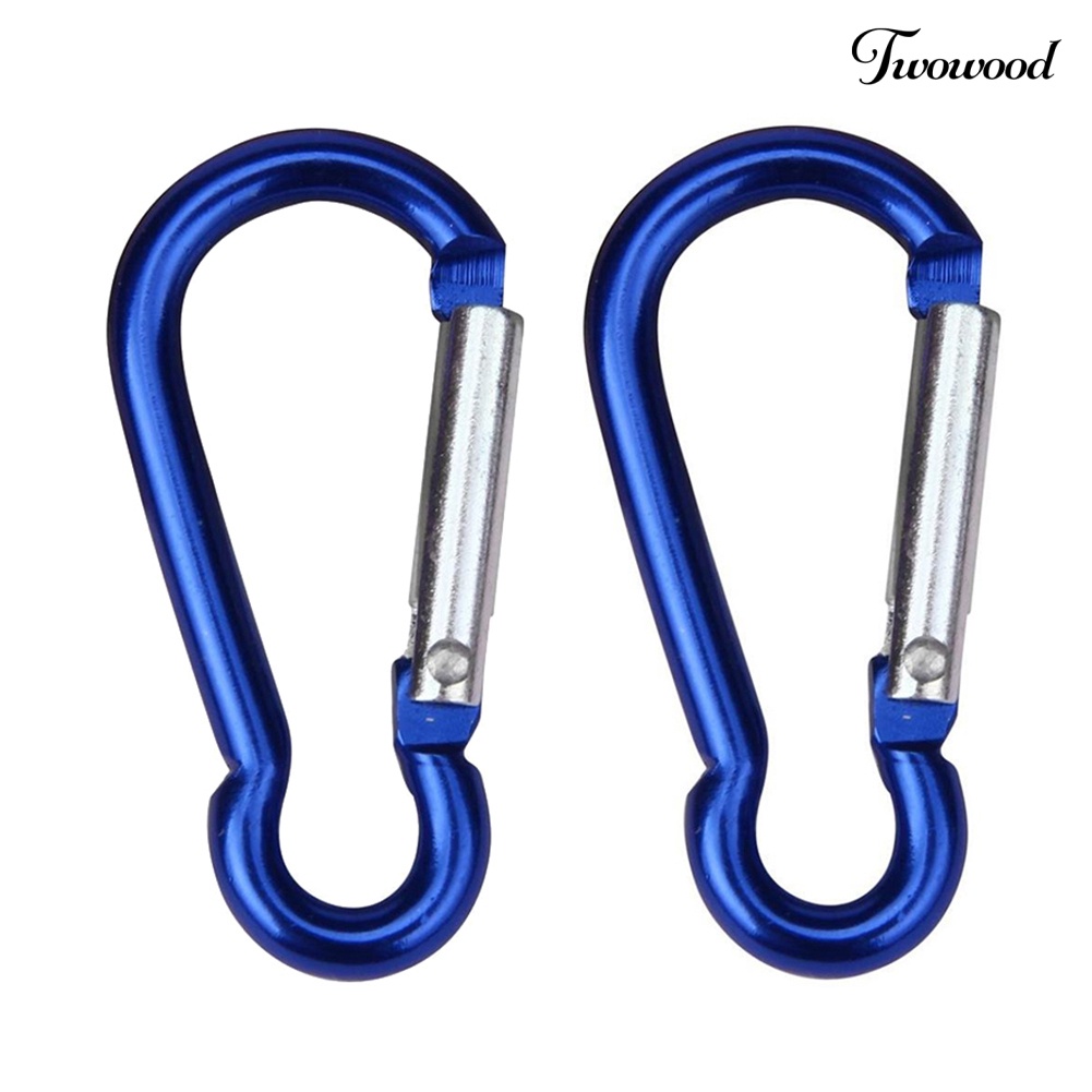 Twowood 2Pcs Carabiner Bentuk D Bahan Aluminum Alloy Untuk Climbing