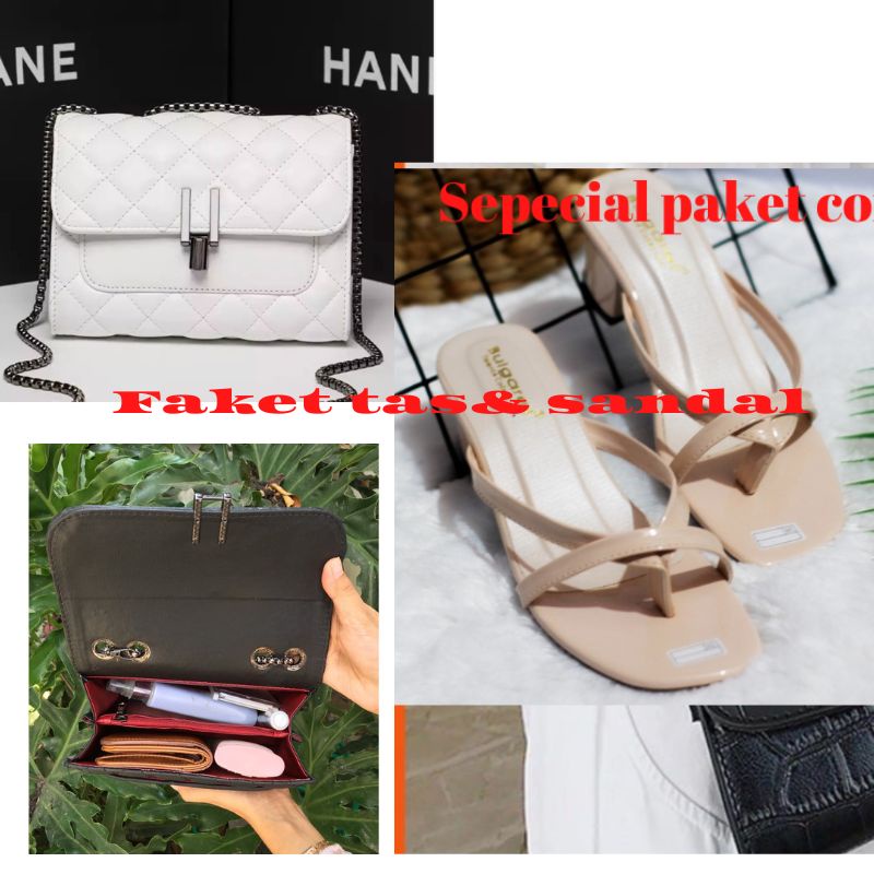 [[ free dus box]]] paket tas dan sandal wanita terbaru