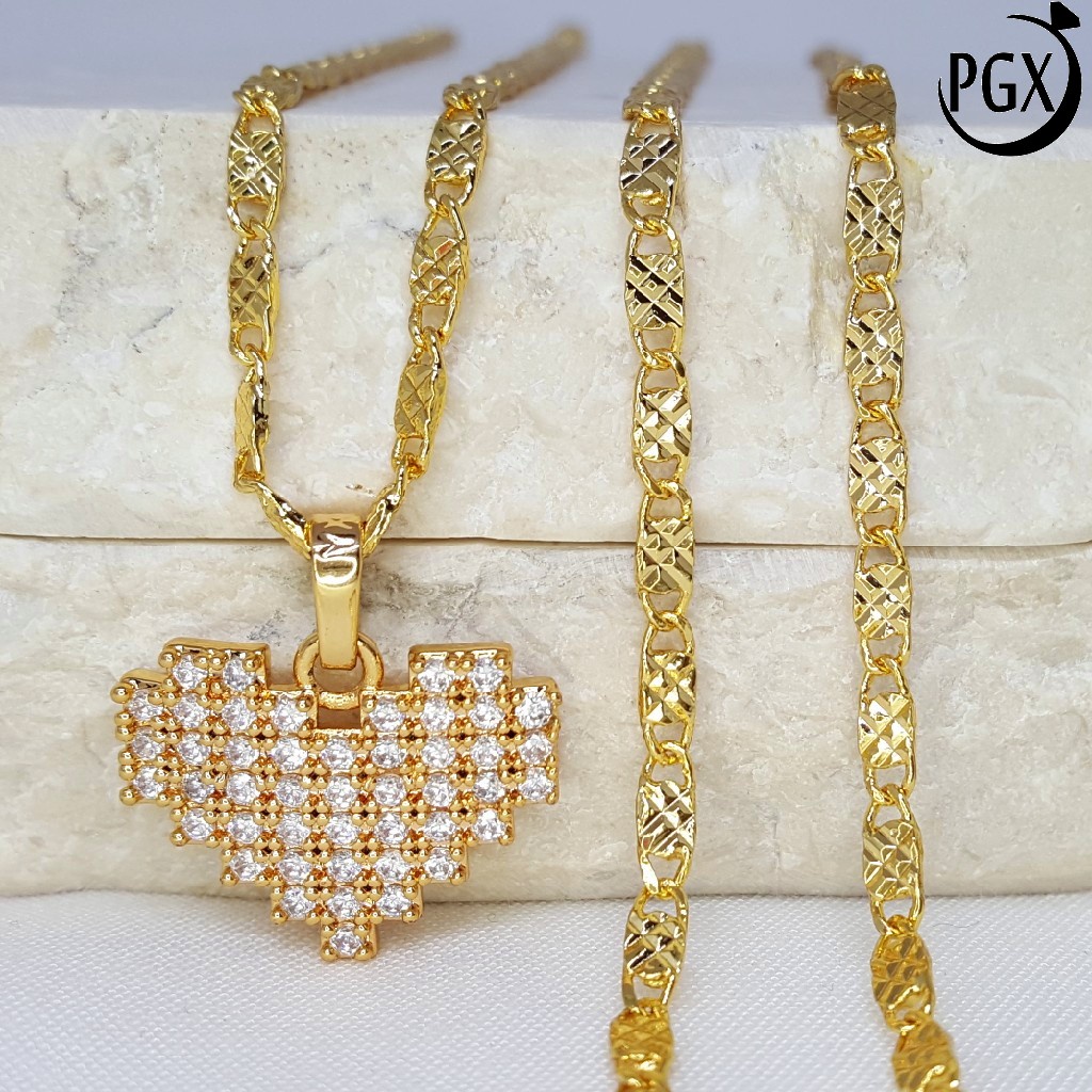 PGX Kalung Wanita Xuping Aksesoris Fashion Perhiasan Lapis Emas XD173