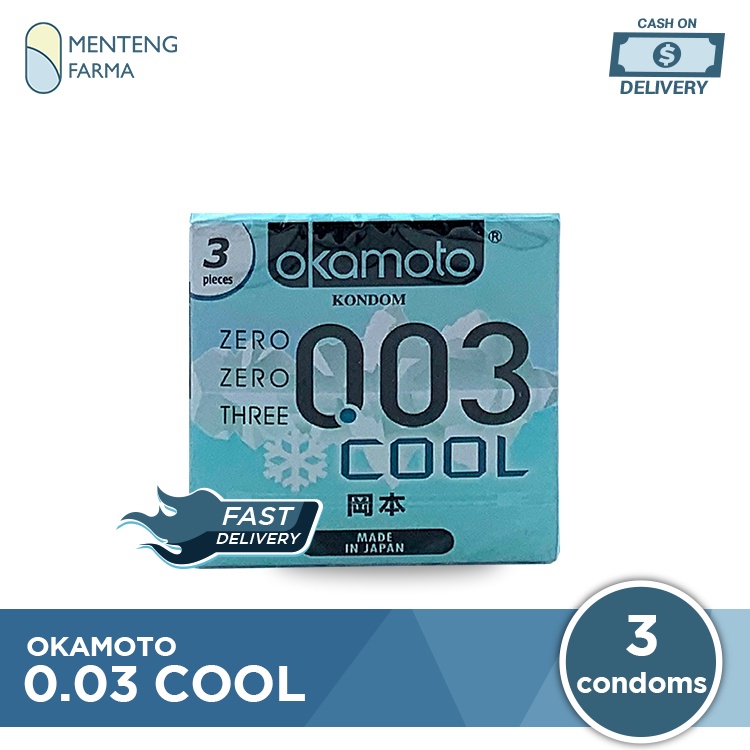 Kondom Okamoto 003 Cool 3 Pcs - Dengan Sensasi Menthol