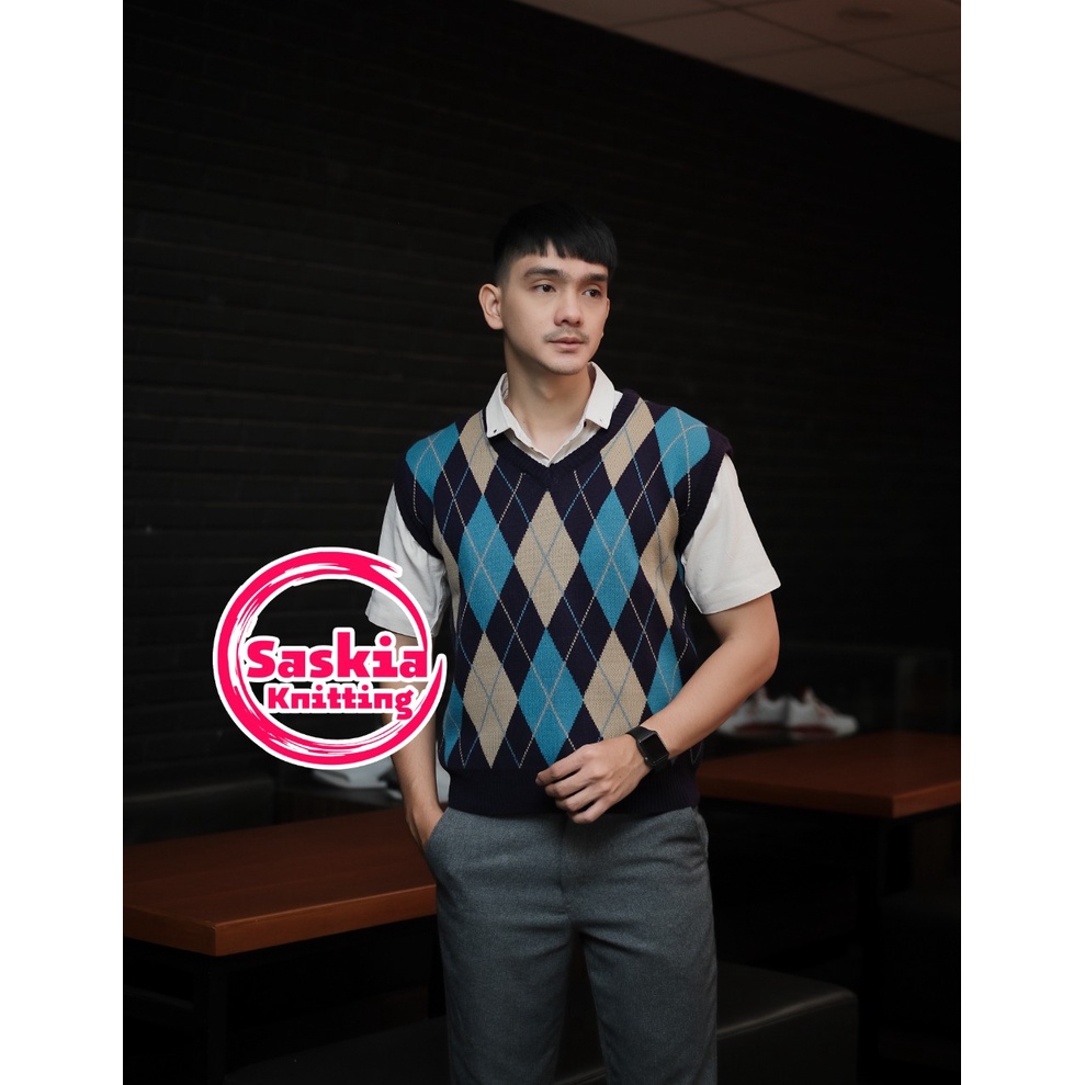 sweater vest rompi korea sido pria