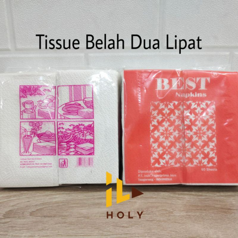 Tissue Belah Dua Lipat / Tissue Sendok Garpu / Tissue Katering Prasmanan