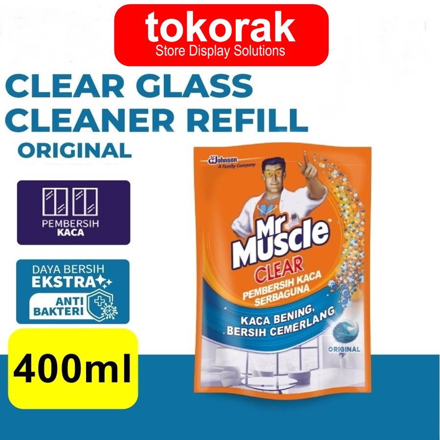 PEMBERSIH KACA ORIGINAL MR MUSCLE GLASS CLEANER REFILL POUCH 400 ML