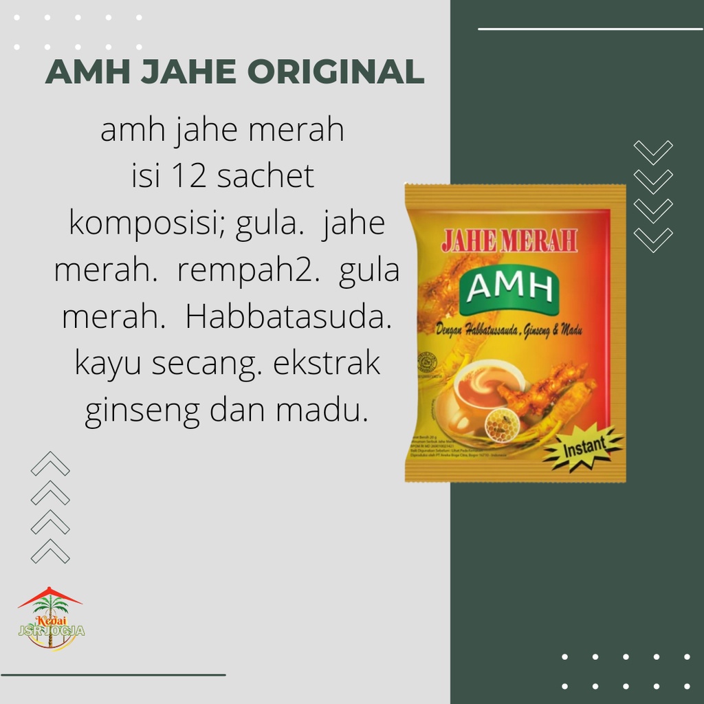 Amh jahe merah herbal habbatasauda.  ginseng dan madu hemat isi 10 sachet