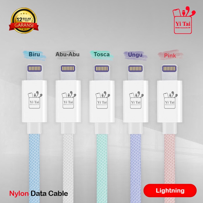 KABEL DATA LIGHTNING CHARGING NYLON YI TAI DATA CABLE - BDC