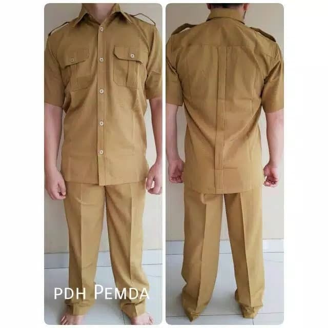 DISKON COD Set Baju Seragam PDH PNS ASN Pemda Khaki Pria Laki Laki Cowok Terlaris